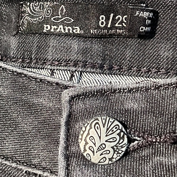 PRANA Jada Grey/Charcoal Demin 5 Pocket Straight Leg Organic Cotton Jean SZ 8/29 - Picture 3 of 16
